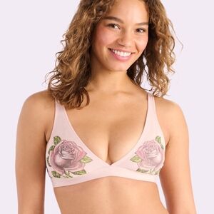 Soft Pink Floral Triangle Bralette